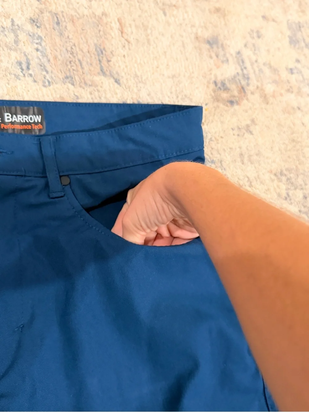 Mens Hudson & Borrow Slacks in Dark Teal Blue